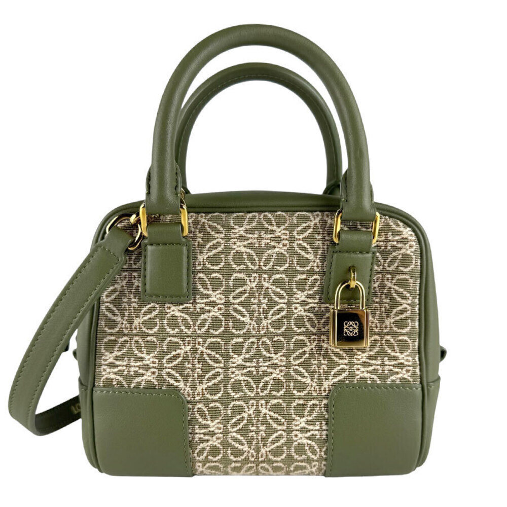 Loewe Amazona 2way Shoulder Bag canvas leather green